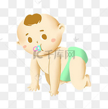 趴着的婴儿的插画