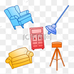 家具装修卡通插画