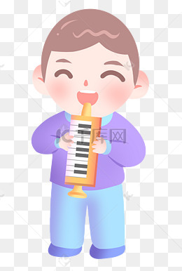 吹口风琴音乐插画