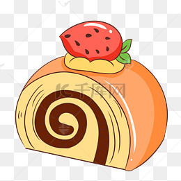 卡通草莓蛋糕插画