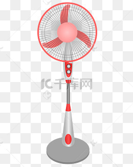 矢量免扣卡通粉色风扇