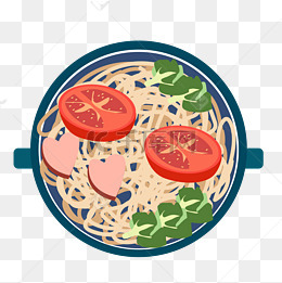 面条食物卡通插画