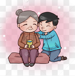 揉肩膀温馨亲子孝顺场景母亲节png素材