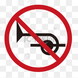 禁止鸣笛卡通图标
