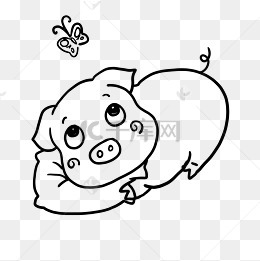 手绘卡通可爱小猪png