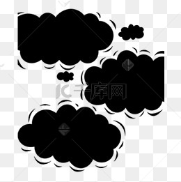 黑色简约云朵花纹