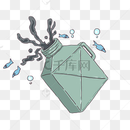 墨汁塑料瓶子垃圾