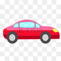 卡通黄色小轿车