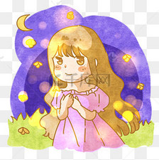 夏夜的萤火虫少女