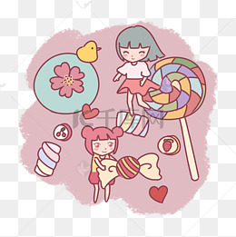 儿童节六一儿童节小清新可爱手绘免扣元素