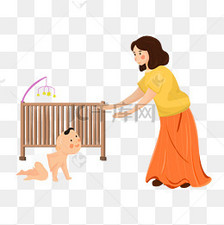 母亲节照顾婴儿的妈妈