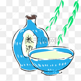 日系蓝色米酒酒水