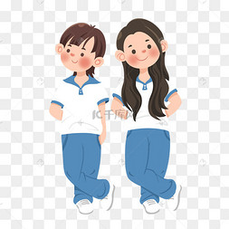 手绘毕业季校服女孩
