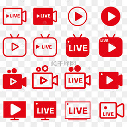 直播视频矢量图标