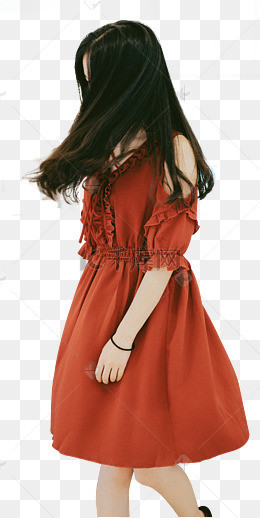 复古风文艺女孩侧身