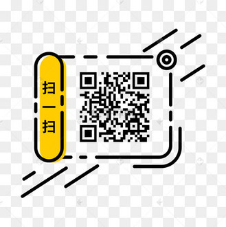 黄色简约扫码框