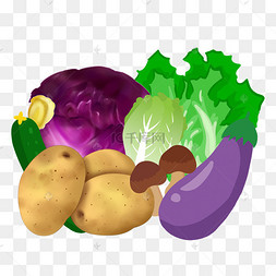 卡通蔬菜组合