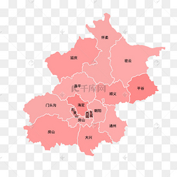 红色剪影北京地图