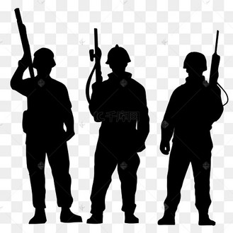战斗军人士兵剪影黑色动图gif