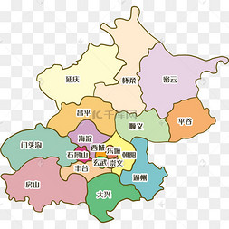 北京地图色块