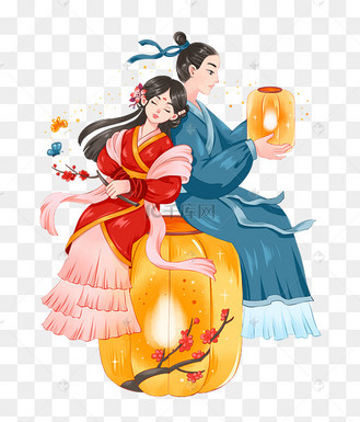 国潮七夕古风牛郎织女情侣