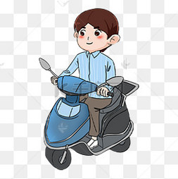骑摩托车的男孩