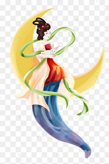 中秋节嫦娥仙子可爱表情