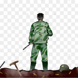 军人背影