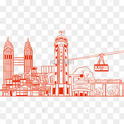 解放碑线稿图片-解放碑线稿图片素材免费下载-千库网