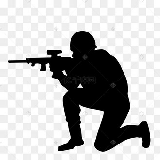 持枪军人剪影