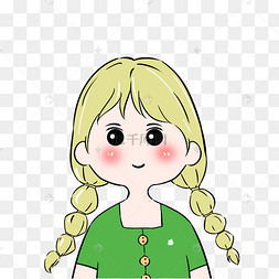 扎辫子黄头发女孩