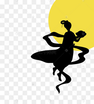 嫦娥月兔剪影图片_嫦娥月兔剪影设计图片素材大全-千库网