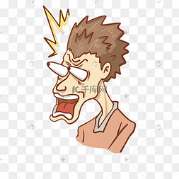 男子惊恐表情包卡通风格涂鸦怪兽表情黄色卡通c4d立体创意3d可爱鬼畜