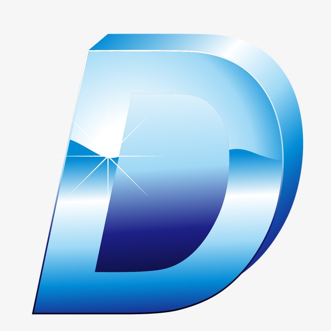 立体冰蓝效果字母d