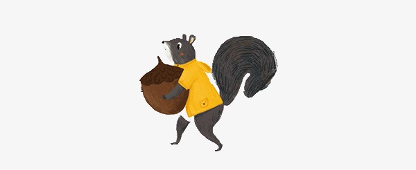 抱着栗子的松鼠