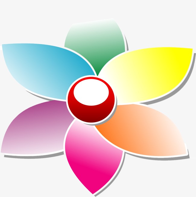 几何彩色拼装花瓣png免扣素材