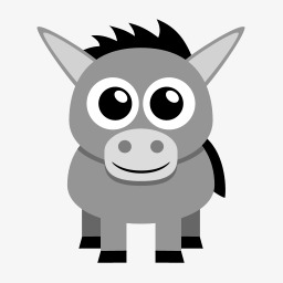 卡通手绘表情包笨笨驴灰色可爱我还能说啥