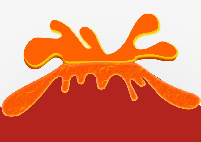 火山岩浆喷发火上爆发岩浆红色尺量图