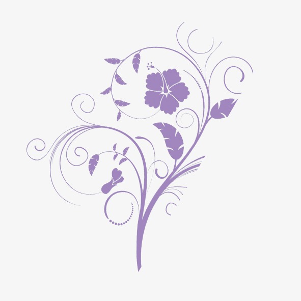 紫色花纹花边边框装饰