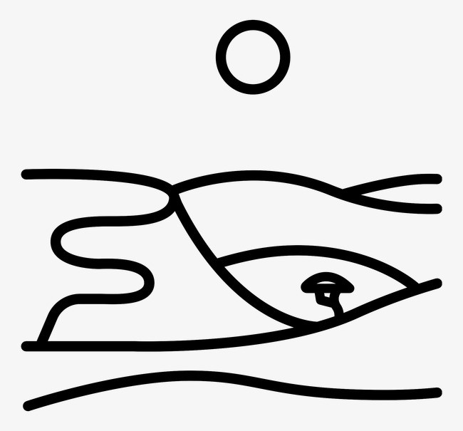 沙漠lineal-landscapes-icons