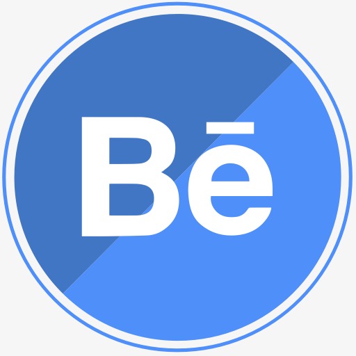 9款蓝色水彩绘社交媒体图标矢量图