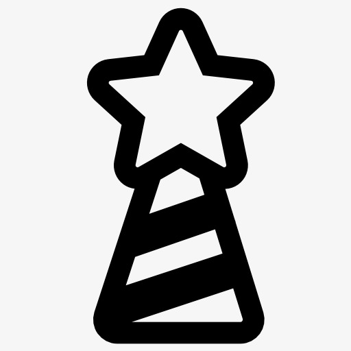 圣诞树装饰星星图标