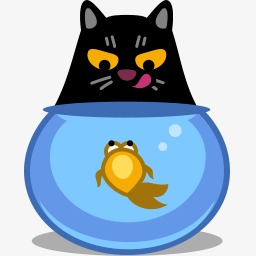 初夏暖色鱼缸里的猫咪