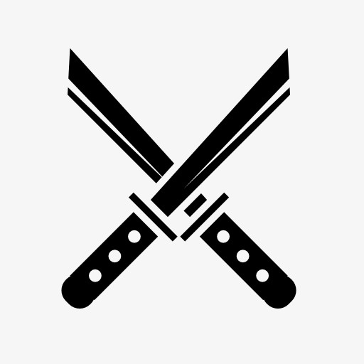 宝剑红色的飘带免扣装饰元素设计