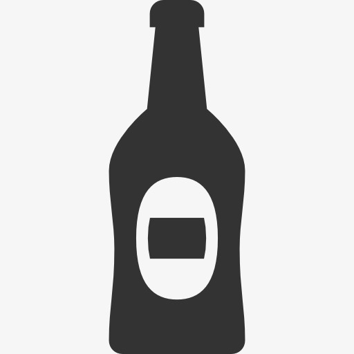 啤酒瓶绿色小清新风格png