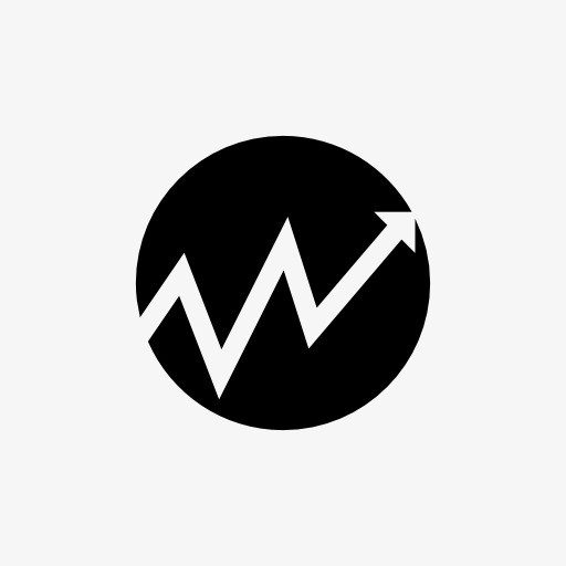 蓝色高端大气上升箭头图标数据指标