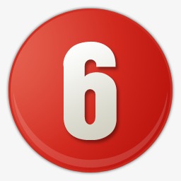 红色的数字序号6图标