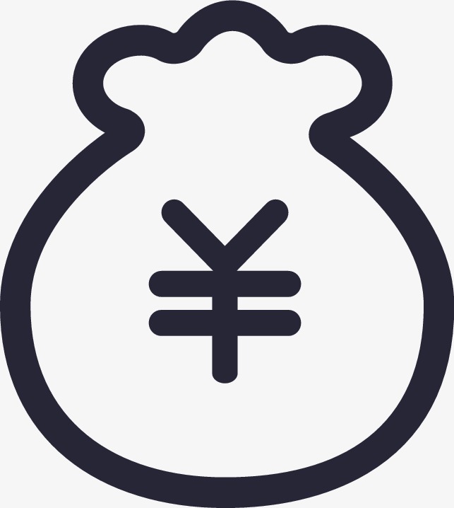 手绘简约风格金钱袋子装饰图标元素