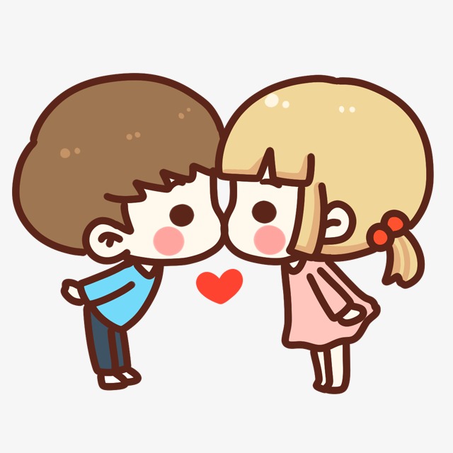 情侣插画手绘素材情人节小素材小元素