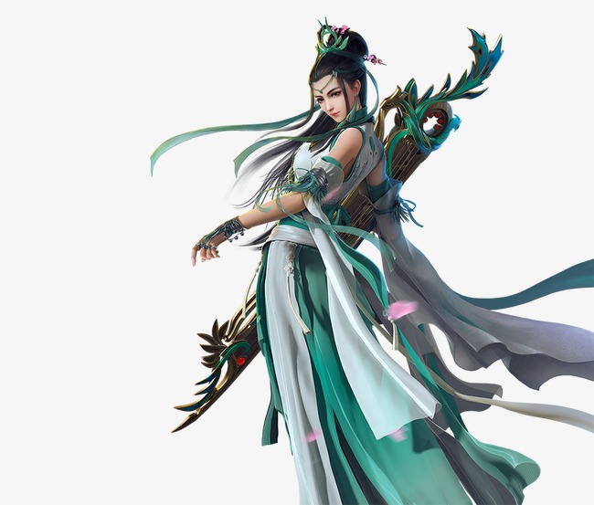 卡通泼墨剑客侠客古代水墨装饰人物元素